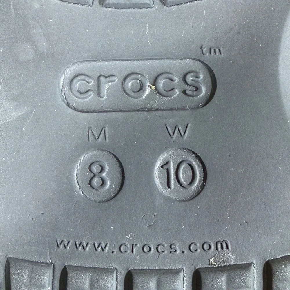 Crocs Slides Mens 8 Black Rubber Classic Slide Sandals 206121 Slip On Comfort